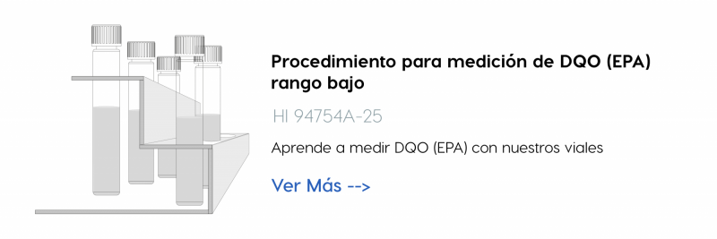 Procedimiento para medición de DQO rango bajo con reactivo HI 94754A-25