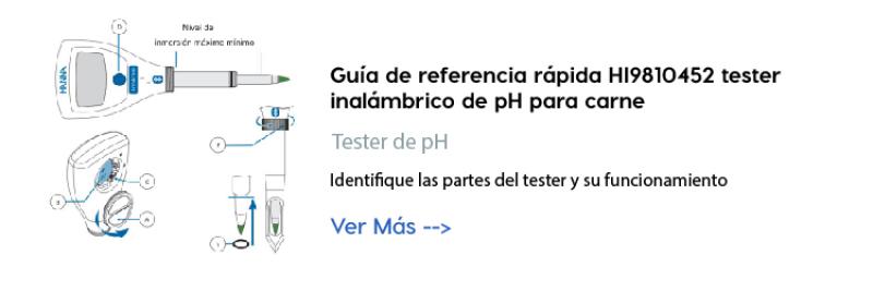 Guía de referencia rápida HI9810452 tester inalámbrico de pH para carne